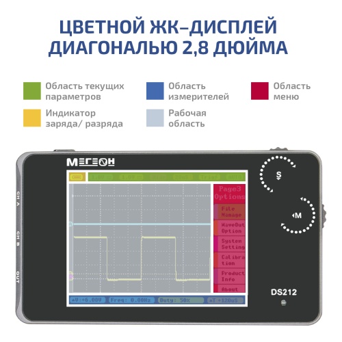 Карманный цифровой осциллограф МЕГЕОН DS212 фотография  фото 7