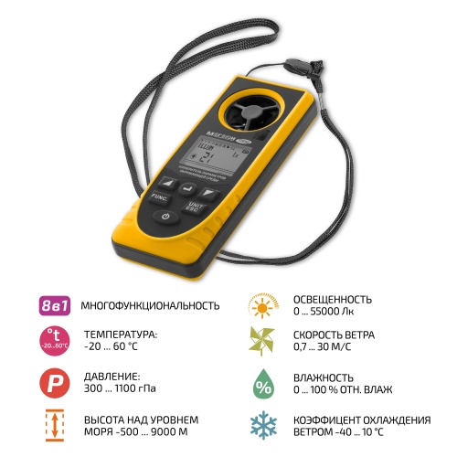 Анемометр многофункциональный МЕГЕОН 11990 фотография 
