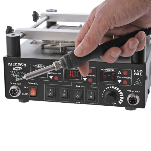Цифровая паяльная станция 3 в 1 МЕГЕОН 00363 фотография  фото 16
