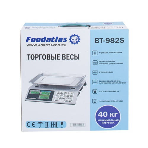 Торговые весы Foodatlas 40кг/2гр ВТ-982S - внешний вид фото 9 Торговые весы Foodatlas 40кг/2гр ВТ-982S фотография фото 9