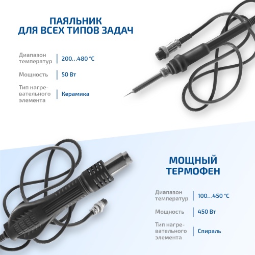 Паяльная станция с цифровым управлением МЕГЕОН 00686 фотография  фото 6