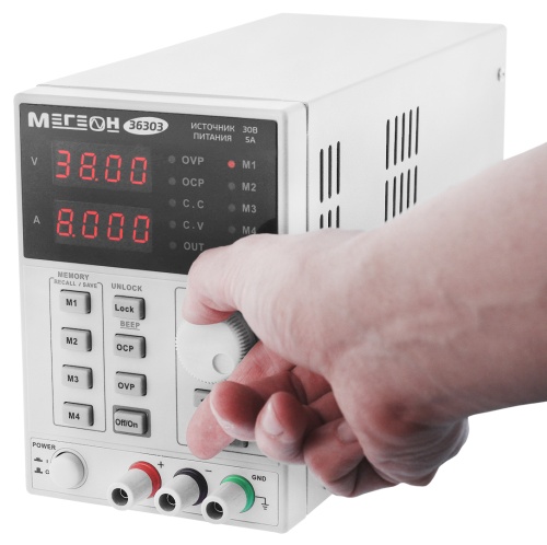 Источник питания Одноканальный программируемый линейный источник питания МЕГЕОН 36303 фотография  фото 8
