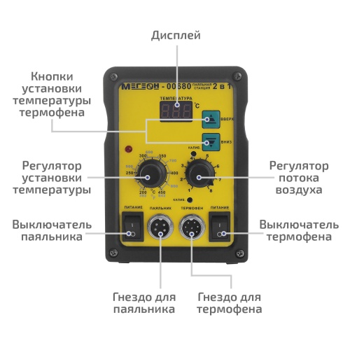 Паяльная станция 2 в 1 МЕГЕОН 00680 фотография  фото 9
