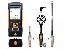 testo 440dP. Комплект для вентиляции № 2 с Bluetooth крыльчаткой 100мм (0635 9431), зондом-крыльчаткой 16 мм (0635 9570), зондом влажности и температуры (0636 9730), телескоп. Рукояткой (0554 0960) и кейсом (0516 4401).