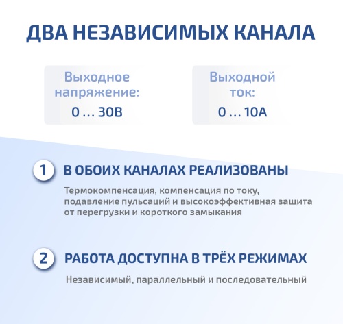 Источник питания Двухканальный линейный источник питания МЕГЕОН 323010 фотография  фото 5